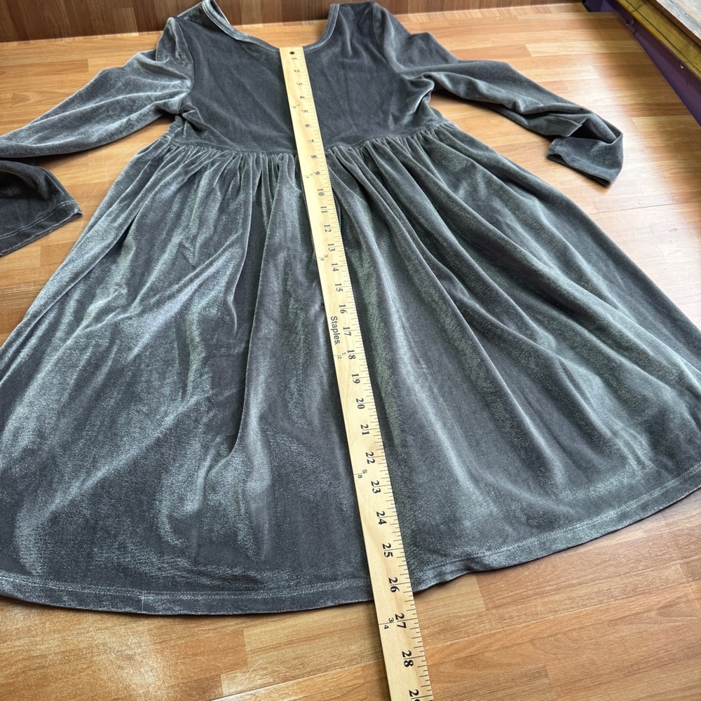Pink chicken velour gray long sleeve fit & flare dress size 10y - Picture 3 of 7